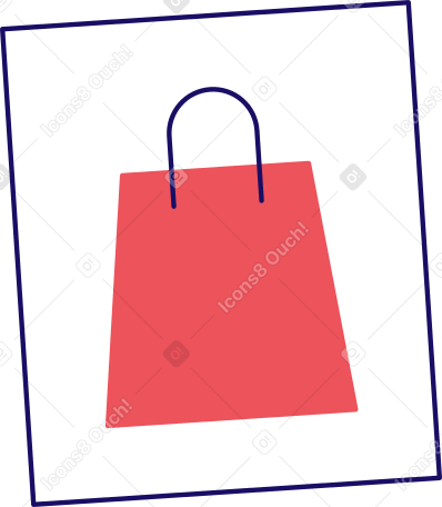 Cadre avec sac à provisions PNG, SVG