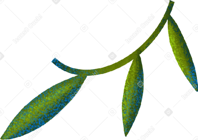 green branch with three leaves Illustration in PNG, SVG