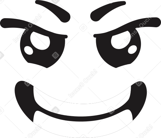 smiling emotion with horns PNG, SVG