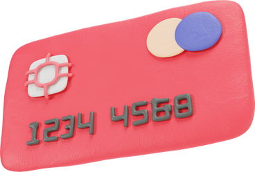 Side view of a red bank card PNG, SVG