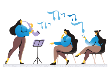 Female musicians playing a concert PNG, SVG