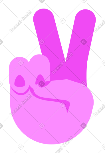 Sticker victory gesture PNG, SVG