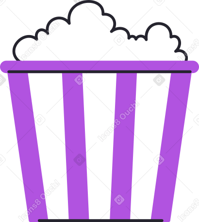 paper bucket with popcorn PNG, SVG