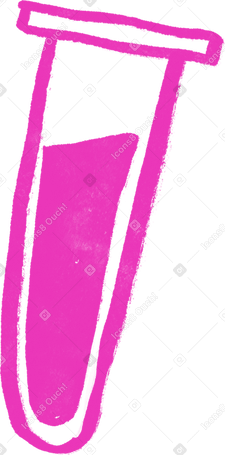 pink test tube with liquid Illustration in PNG, SVG