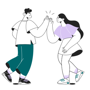 Man and woman high-fiving each other PNG, SVG