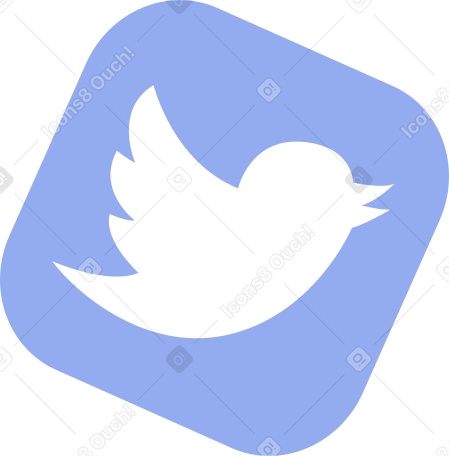 Illustration animée blue twitter icon aux formats GIF, Lottie (JSON) et AE