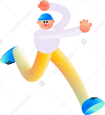 guy running and fighting back with his hands PNG, SVG