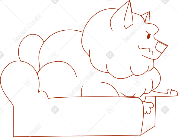 dog on the couch Illustration in PNG, SVG