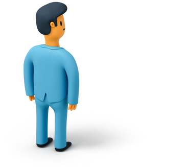 Back view of standing businessman looking right PNG, SVG