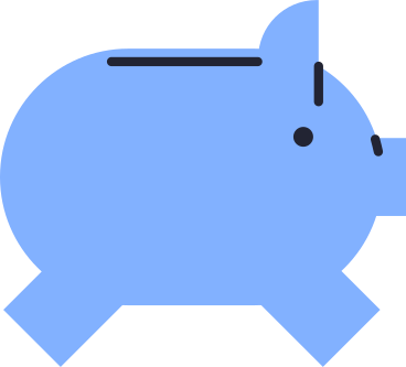 blue piggy bank PNG, SVG