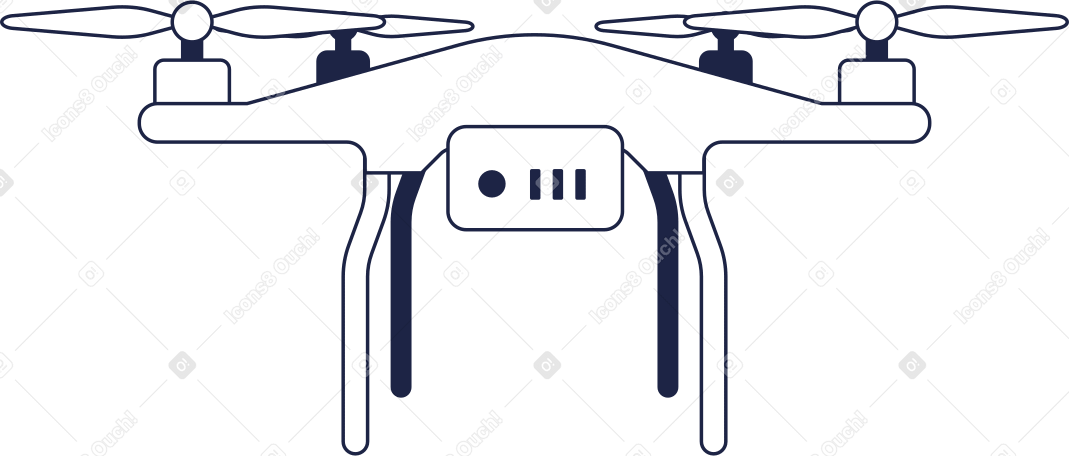 Ilustração animada de Drone branco levitando em GIF, Lottie (JSON), AE