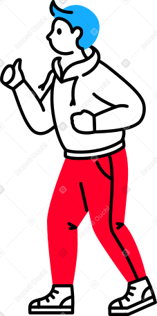 man showing thumb up Illustration in PNG, SVG