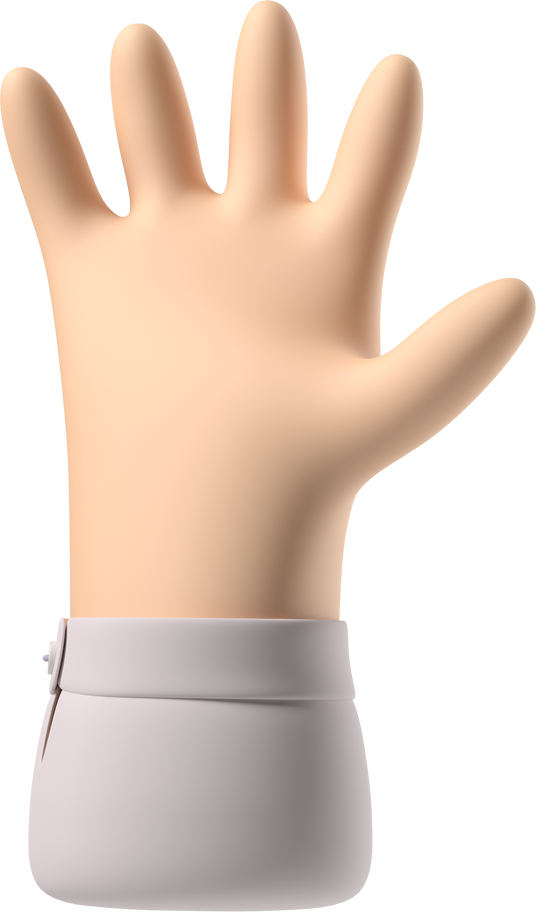 hand with fingers splayed Illustration in PNG, SVG