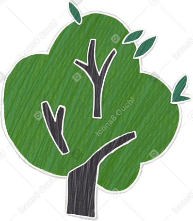 big green oak Illustration in PNG, SVG