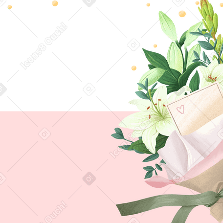 delicate bouquet of lilies and copy space PNG, SVG
