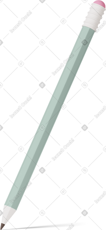 3D green pencil with eraser PNG, SVG