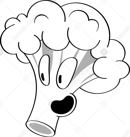 broccoli with face PNG, SVG