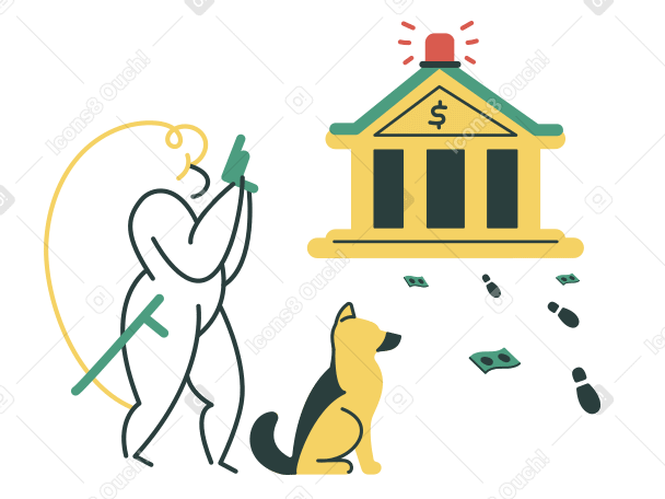 Bank robbery Illustration in PNG, SVG