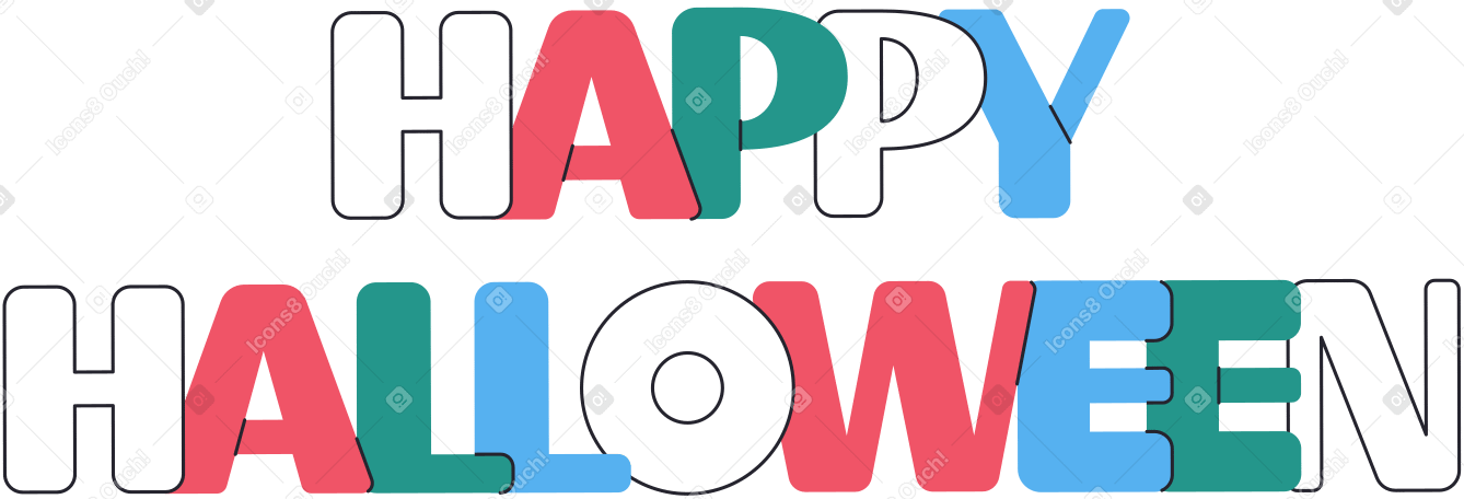 lettering happy halloween PNG, SVG
