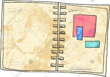 Open notebook with stickers PNG, SVG