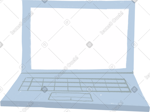 blue laptop PNG, SVG