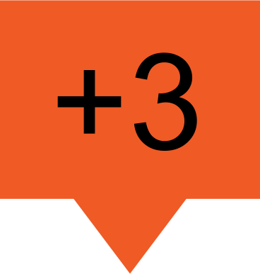 Orangefarbene blase mit plus drei PNG, SVG