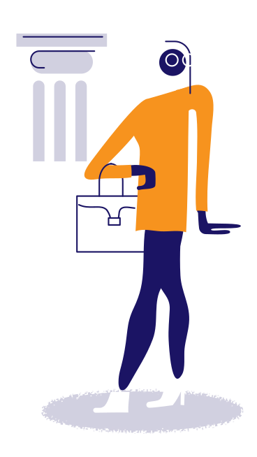 Girl with briefcase PNG, SVG