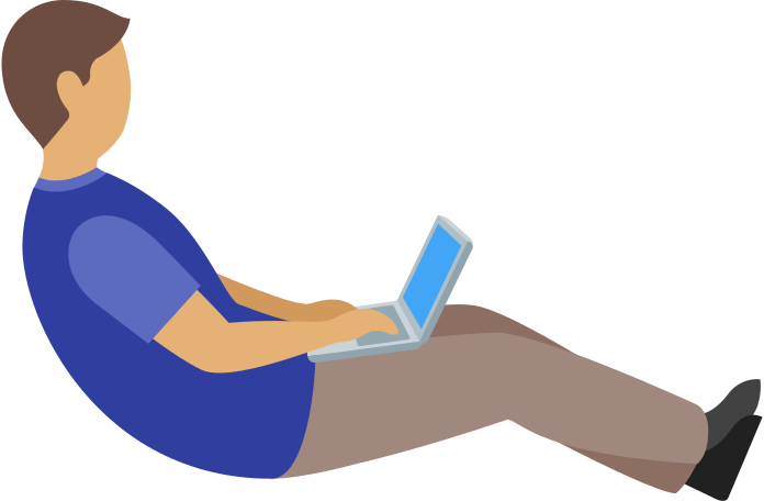Man working with laptop Illustration in PNG, SVG