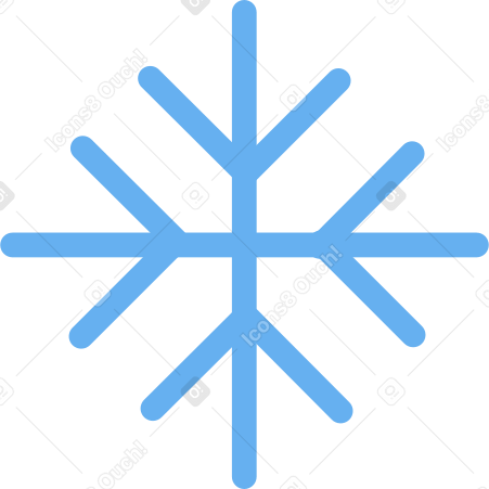 Синяя снежинка в PNG, SVG