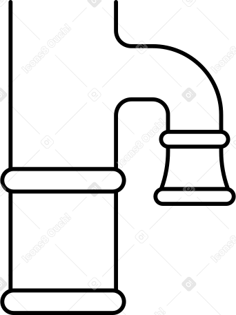 large pipeline with a branch Illustration in PNG, SVG