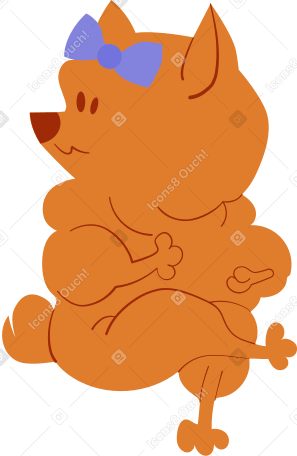 brown pomeranian dog Illustration in PNG, SVG