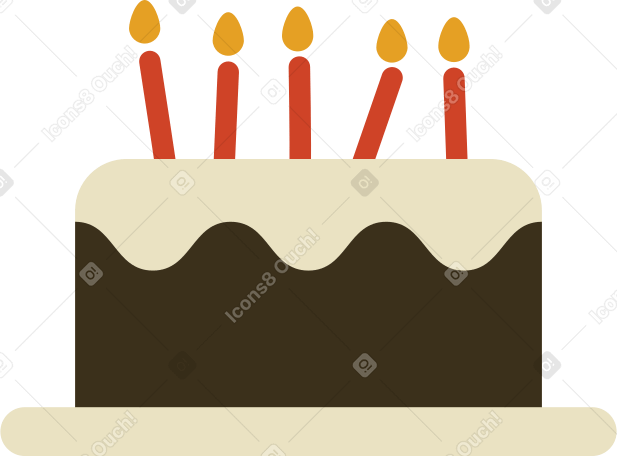 pastel de cumpleaños con velas PNG, SVG