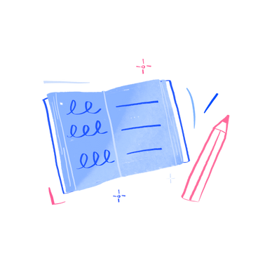 Pencil writing in notebook PNG, SVG