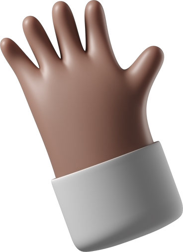 Brown skin hand waving hi PNG, SVG