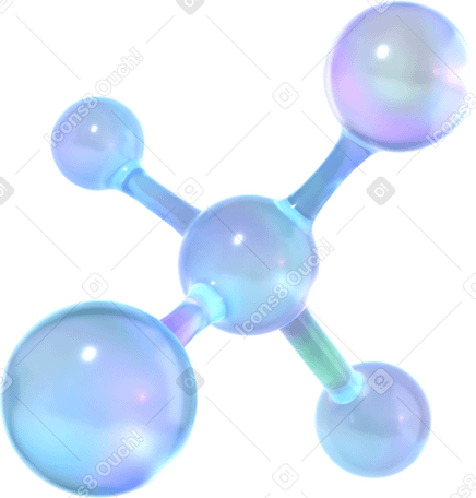 Illustration animée 3D Connexions holographiques dans une molécule de verre aux formats GIF, Lottie (JSON) et AE