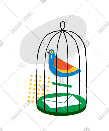 Bird crying inside the cage PNG, SVG