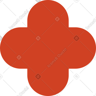 Red quatrefoil PNG, SVG