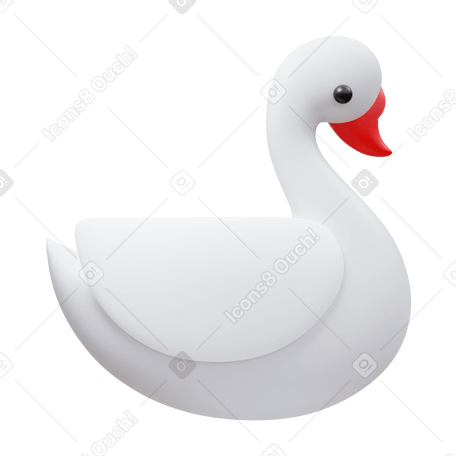 3D swan PNG, SVG