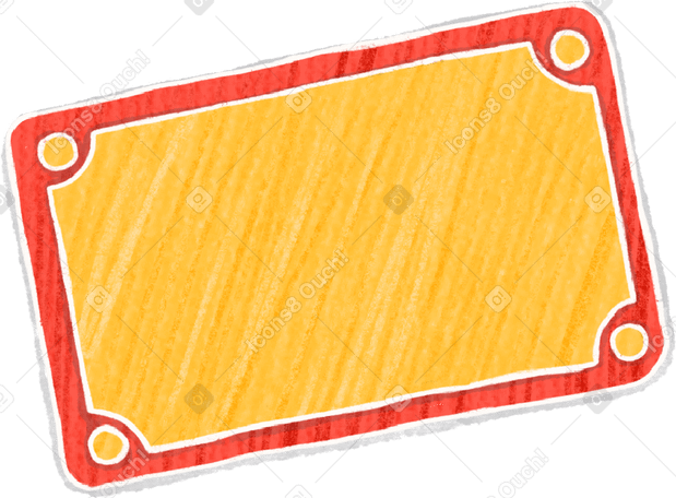 yellow card with red frame PNG, SVG