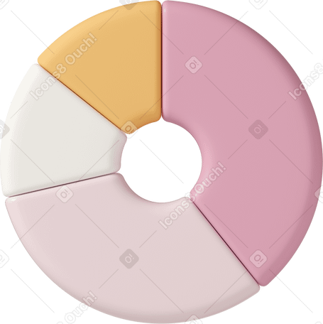 3D pie chart Illustration in PNG, SVG