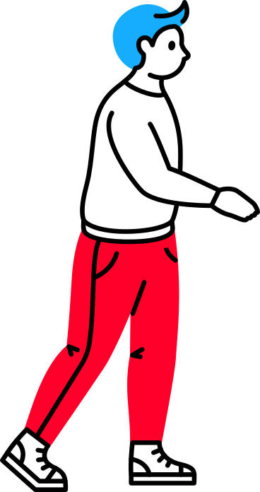 standing man  stretches his hand forward PNG, SVG