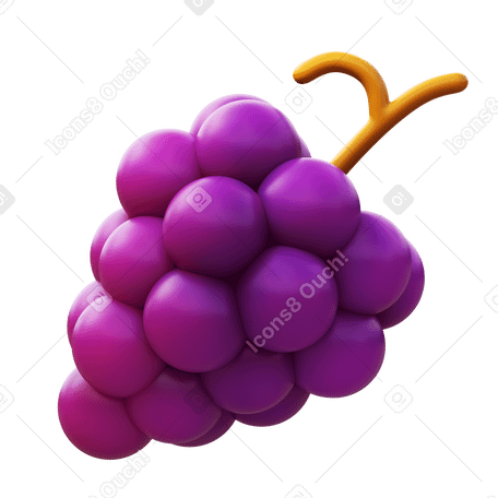 3D grapes Illustration in PNG, SVG