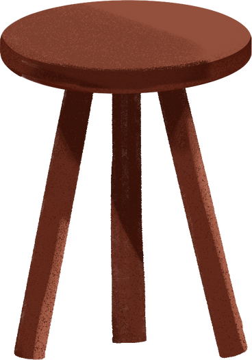 Round table on three legs PNG, SVG