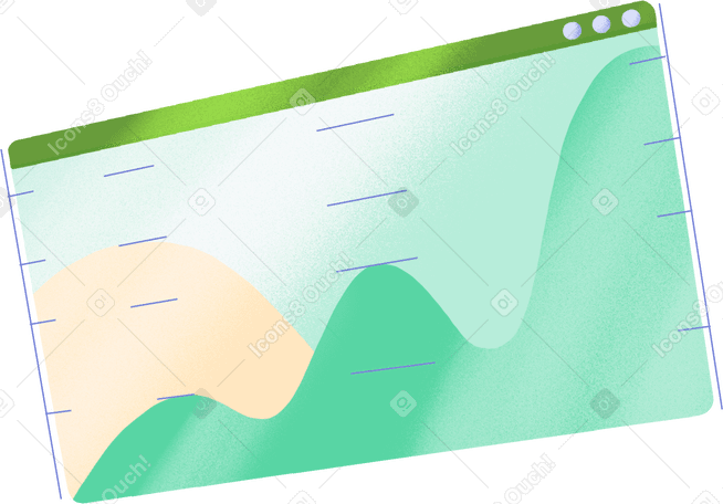 green browser window with a graph в PNG, SVG
