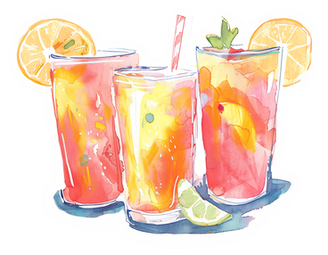 Set di cocktail tropicali PNG, SVG