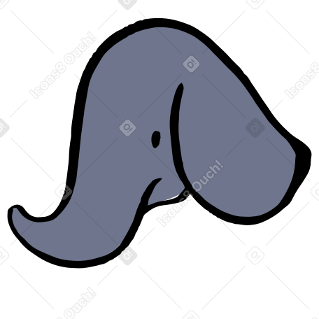 side view of elephant head Illustration in PNG, SVG