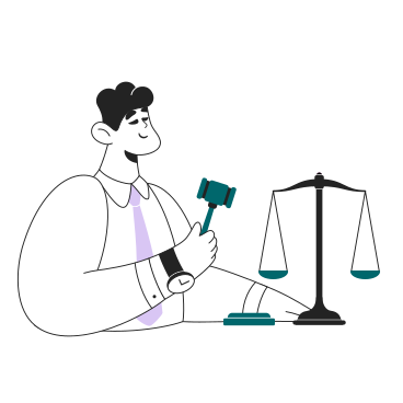 Judge with gavel and scales of justice PNG, SVG