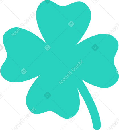 four-leaf clover green Illustration in PNG, SVG