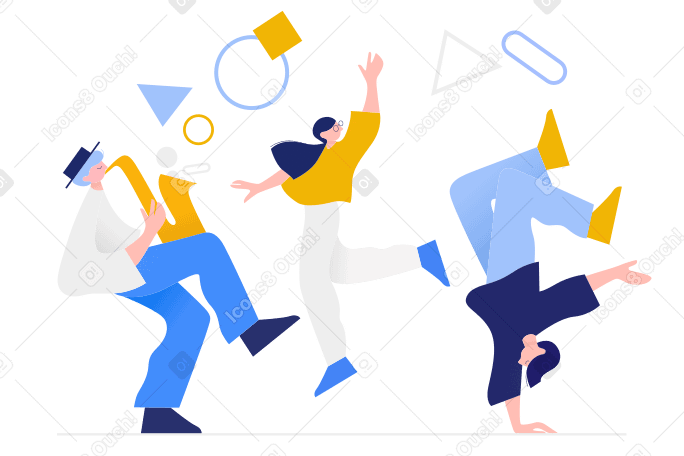 几个人在一起跳舞 PNG, SVG
