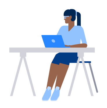 Woman sitting at a table animated illustration in GIF, Lottie (JSON), AE